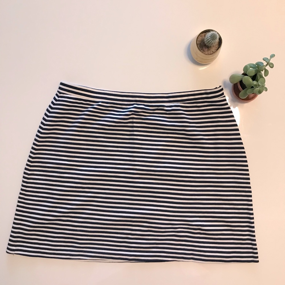 White and blue Striped skirt